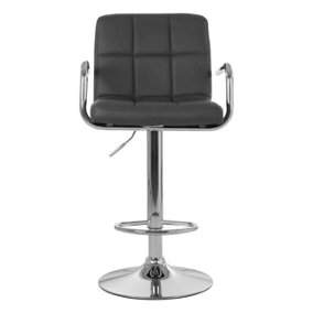 Interiors by Premier Grey Velvet Bar Chair, Comfortable Seating Breakfast Bar Chair, Footrest Living Bar Chair Kitchen
