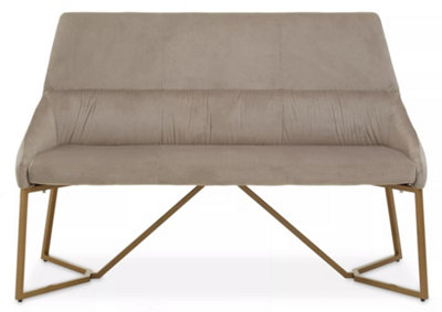 Interiors by Premier Grey Velvet Bench, Indoor Bench with Velvet Upholstery for Living Room with Soft Velvet Seat