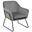 Interiors by Premier Grey Velvet Black Frame Armchair, Easy Care Velvet Chairs, Indoor Dining with Velvet Dining Chair