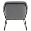 Interiors by Premier Grey Velvet Black Frame Armchair, Easy Care Velvet Chairs, Indoor Dining with Velvet Dining Chair