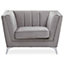 Interiors by Premier Grey Velvet Chair, Comfortable Velvet Desk Chair, Backrest Velvet Armchair, Cozy Armchair