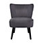 Interiors by Premier Grey Velvet Chair, Curved Back Accent chair, Easy to Assemble Borg Chair, Comfy Office Chair