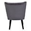 Interiors by Premier Grey Velvet Chair, Curved Back Accent chair, Easy to Assemble Borg Chair, Comfy Office Chair