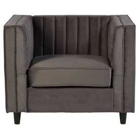 Interiors by Premier Grey Velvet Chair, Enchanting Sleep chair, Easy to Assemble Borg Chair, Comfy Office Chair
