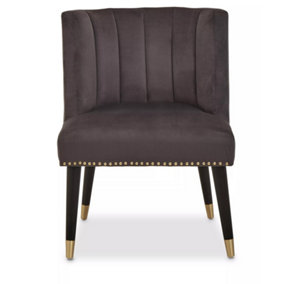 Interiors by Premier Grey Velvet Chair for Living Room, Chair with Velvet Upholstery, Dining Chair for Lounge, Dinner, Home