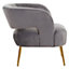 Interiors by Premier Grey Velvet Chair with Gold Finish Metal Legs, Backrest Dining Chair, Easy to Clean Armchair