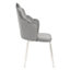 Interiors by Premier Grey Velvet Dining Chair, Backrest Grey Accent Chair with Chrome Legs