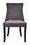 Interiors by Premier Grey Velvet Dining Chair, Curved High Back Office Chair, Aesthetic Velvet Accent chair for Living Room