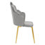 Interiors by Premier Grey Velvet Dining Chair, Durable & Adjustable Velvet Office Chair, Backrest Grey Accent Chair with Gold Legs