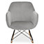Interiors by Premier Grey Velvet Rocking Chair, Comfortable Velvet Desk Chair, Backrest Velvet Armchair, Accent Armchair