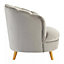 Interiors by Premier Grey Velvet Scalloped Armchair, Supportive Armrest Lounge Chair, Easy to Clean Velvet Accent Chair