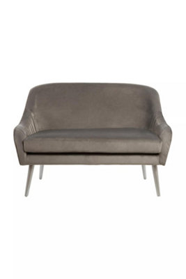 Interiors by Premier Grey Velvet Sofa with Silver Wood Legs, Easy to