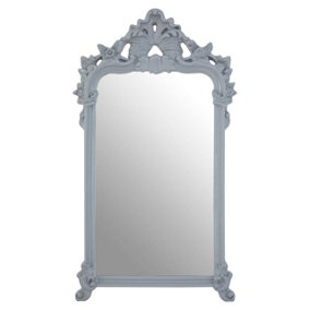 Interiors by Premier Grey Wall Mirror With Decorative Crest