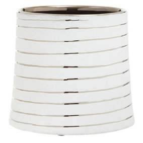 Interiors by Premier Haldis Large White Silver Ceramic Planter