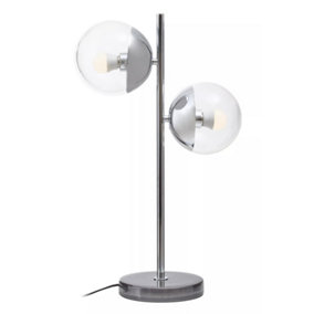 Interiors By Premier Handcrafted Large Silver Finish Metal Table Lamp, Minimalist Design Desk Lamp, Versatile Modern Lamp