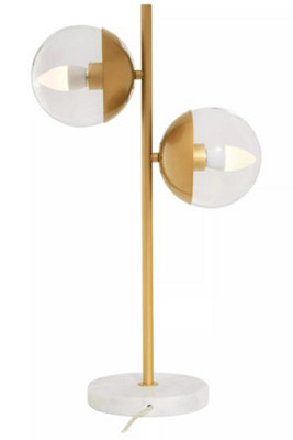 Interiors By Premier Handcrafted Two Light Gold Finish Table Lamp, Minimalist Design Bedside Lamp, Versatile Lamp On A Table