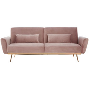 Interiors by Premier Hatton Pink Velvet Sofa Bed