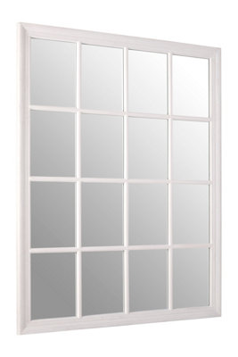 Interiors by Premier Hawthorne Antique White Flat Wood Wall Mirror