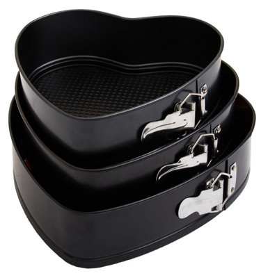 Interiors by Premier Heart Shaped Cake Tin Set Of 3, Non-Stick ...