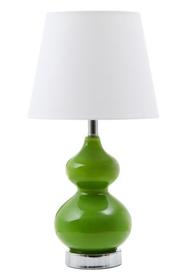 Interiors by Premier Heidy Light Green Glass Table Lamp with Chrome Base