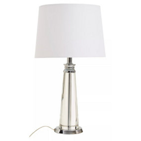 Interiors by Premier Helvetia Clear Crystal Table Lamp With Chrome Base