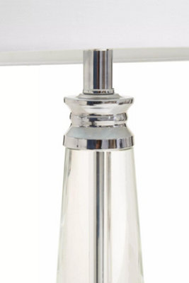 Interiors by Premier Helvetia Clear Crystal Table Lamp With Chrome Base
