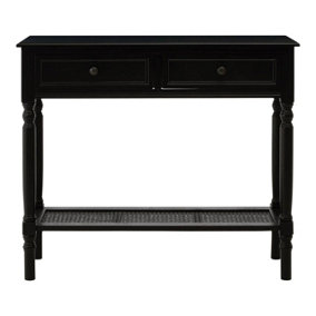 Interiors by Premier Heritage 2 Drawer Black Finish Console Table