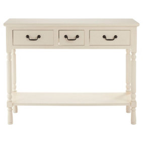 Interiors by Premier Heritage 3 Drawer White Console Table