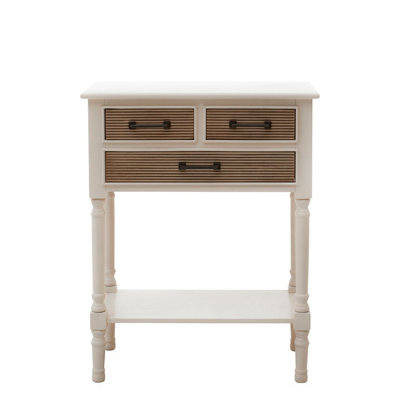 Interiors by Premier Heritage 3 Drawers Pearl White Console Table DIY