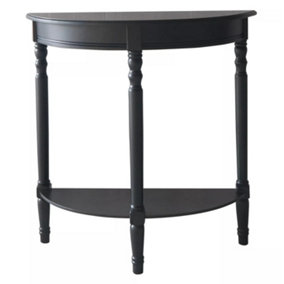 Interiors by Premier Heritage Half Moon Black Console Table