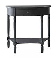 Interiors by Premier Heritage One Drawer Black Console Table