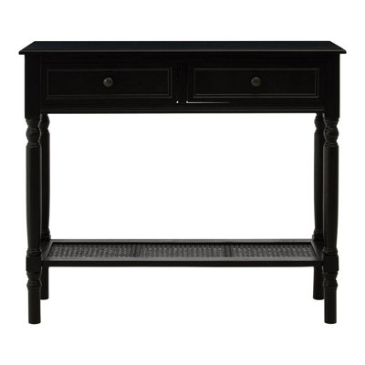 Interiors by Premier Heritage Two Drawer Black Finish Console Table ...