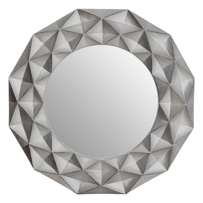 Interiors by Premier Hexa 3D Effect Light Silver Wall Mirror