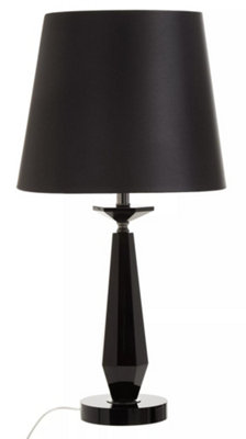 Interiors by Premier Hexum Black Crystal Table Lamp With Metal Base