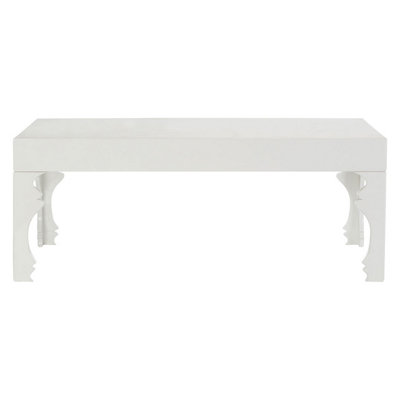 Interiors by Premier High Gloss White Coffee Table, White Wood Coffee Table, Rectangular Coffee Table, Stylish Coffee Table