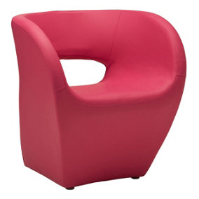 Interiors by Premier Hot Pink Leather Effect Chair, Backrest Bredroom Chair, Comfortable Living room Chair