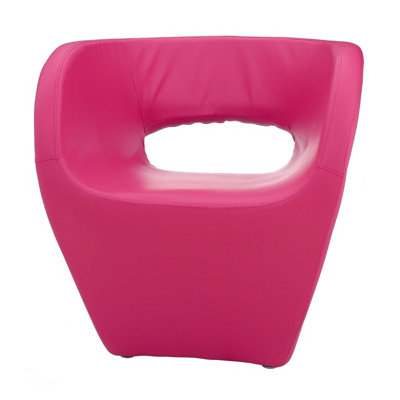 Interiors by Premier Hot Pink Leather Effect Chair, Backrest Bredroom Chair, Comfortable Living room Chair