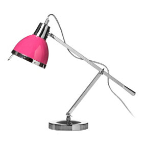 Interiors by Premier Hot Pink Shade Chrome Table Lamp
