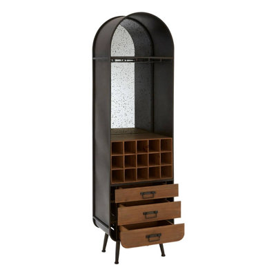 Interiors By Premier Industrial Bar Cabinet, Ample Storage Wooden Shelves, Durable Wine Storage Tall Bar Unit, Wooden Cabinet