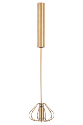 Interiors By Premier Innovative Press And Spin Light Gold 26cm Whisk, Durable Stainless Steel Whisk, Effortless Mixing Best Whisk