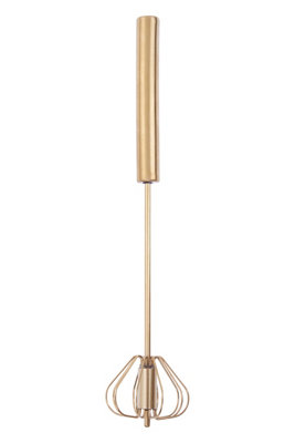 Interiors By Premier Innovative Press And Spin Light Gold 30cm Whisk, Durable Stainless Steel Whisk, Effortless Mixing Best Whisk