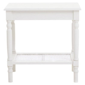 Interiors by Premier Ivory Side Table, Night Stand End Table with Bottom Shelf, Bedside Night Table for Home
