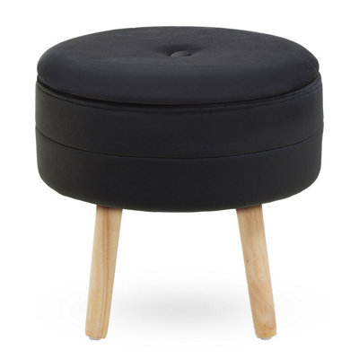 Interiors by Premier Ivy Black Velvet Stool