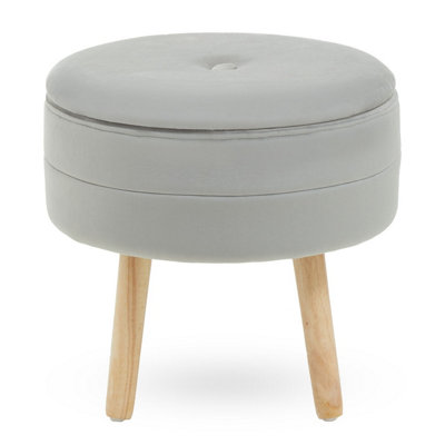 Interiors by Premier Ivy Grey Velvet Stool