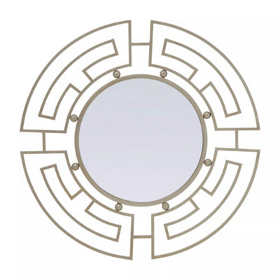 Interiors by Premier Jalal Silver Metal Frame Round Wall Mirror