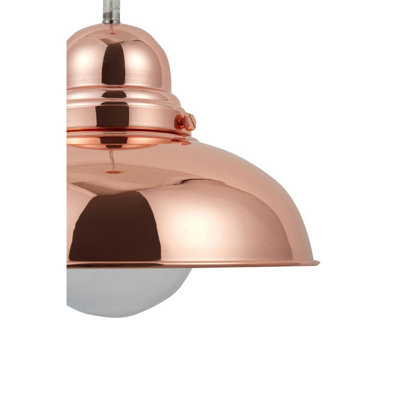Interiors by Premier Jasper Bell Shaped Pendant Light with Copper Finish