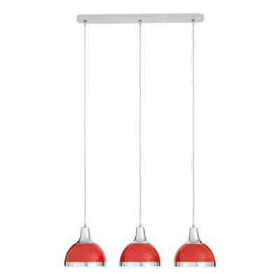 Interiors by Premier Jasper Red Shade and Chrome Pendant Light