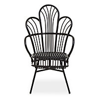 Interiors by Premier Java Black Rattan Scalloped Back Chair