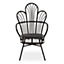 Interiors by Premier Java Black Rattan Scalloped Back Chair