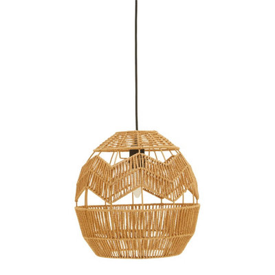 Interiors by Premier Jaya natural Paper Rope Pendant Lamp